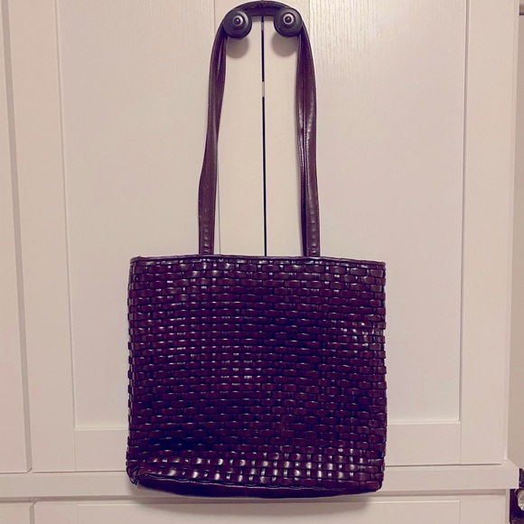 NINE WEST Woven Brown Leather Purse - Picture 2 of 5